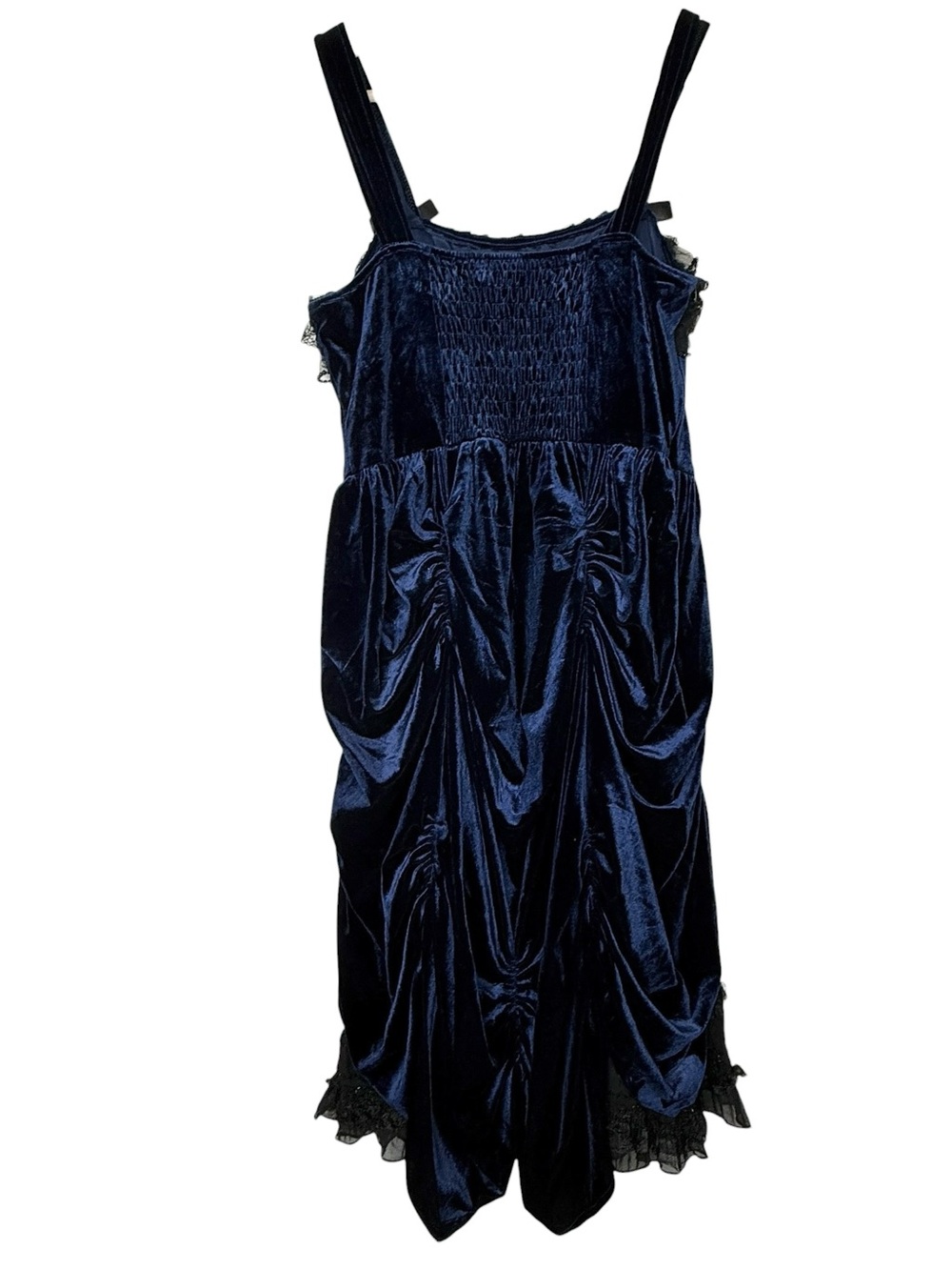 Dark In Love Indigo Dusk Midi Dress Large Romantic Gothic Blue Velvet Sleeveless - Picture 6 of 10
